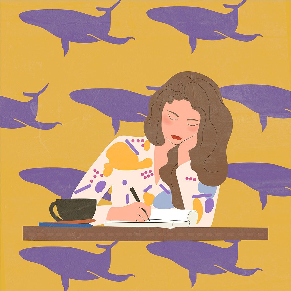 人物插画 | 余与鱼（图ZMTgwMTQ5NDky） - 创作习作 - 站酷设计师Vicky_dd原创素材 - 站酷ZCOOL