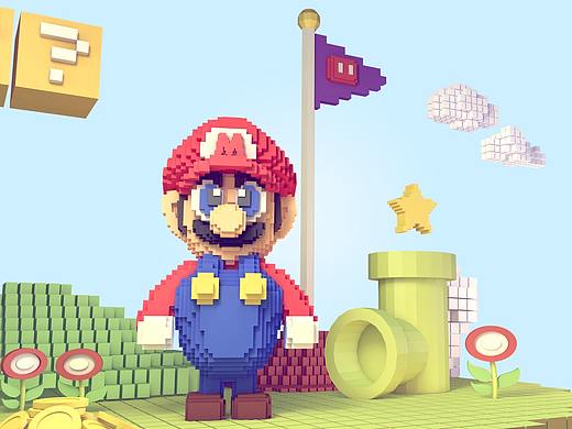 如何制作C4D立体像素风