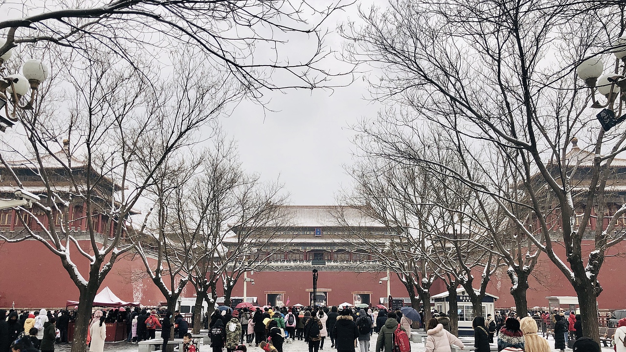 正月初八北京紫禁城落雪 故宫谨记