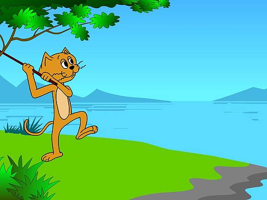 街猫阿黄的奇遇之钓鱼（个人主页-ZMzgxODYyNDA=） - 动画片 - 站酷设计师满庭画雨原创素材 - 站酷ZCOOL