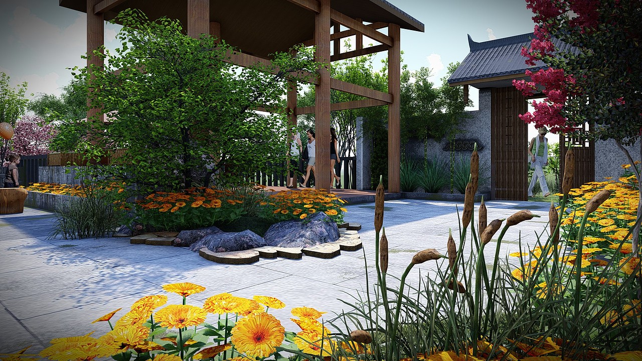 民宿庭院改造（圖ZMTgwMDUyMTY0） - 景觀設(shè)計(jì) - 站酷設(shè)計(jì)師muxin木心原創(chuàng)素材 - 站酷ZCOOL