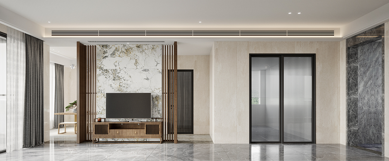 现代中式住宅（图ZMjQyMDY5MDQ0） - 家装设计 - 站酷设计师KentonWong原创素材 - 站酷ZCOOL