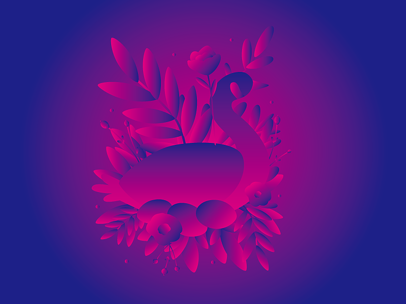 Ai插画-天鹅、植物（图ZMTAzNzQ4MjU2） - 创作习作 - 站酷设计师Gillian吉莉安原创素材 - 站酷ZCOOL