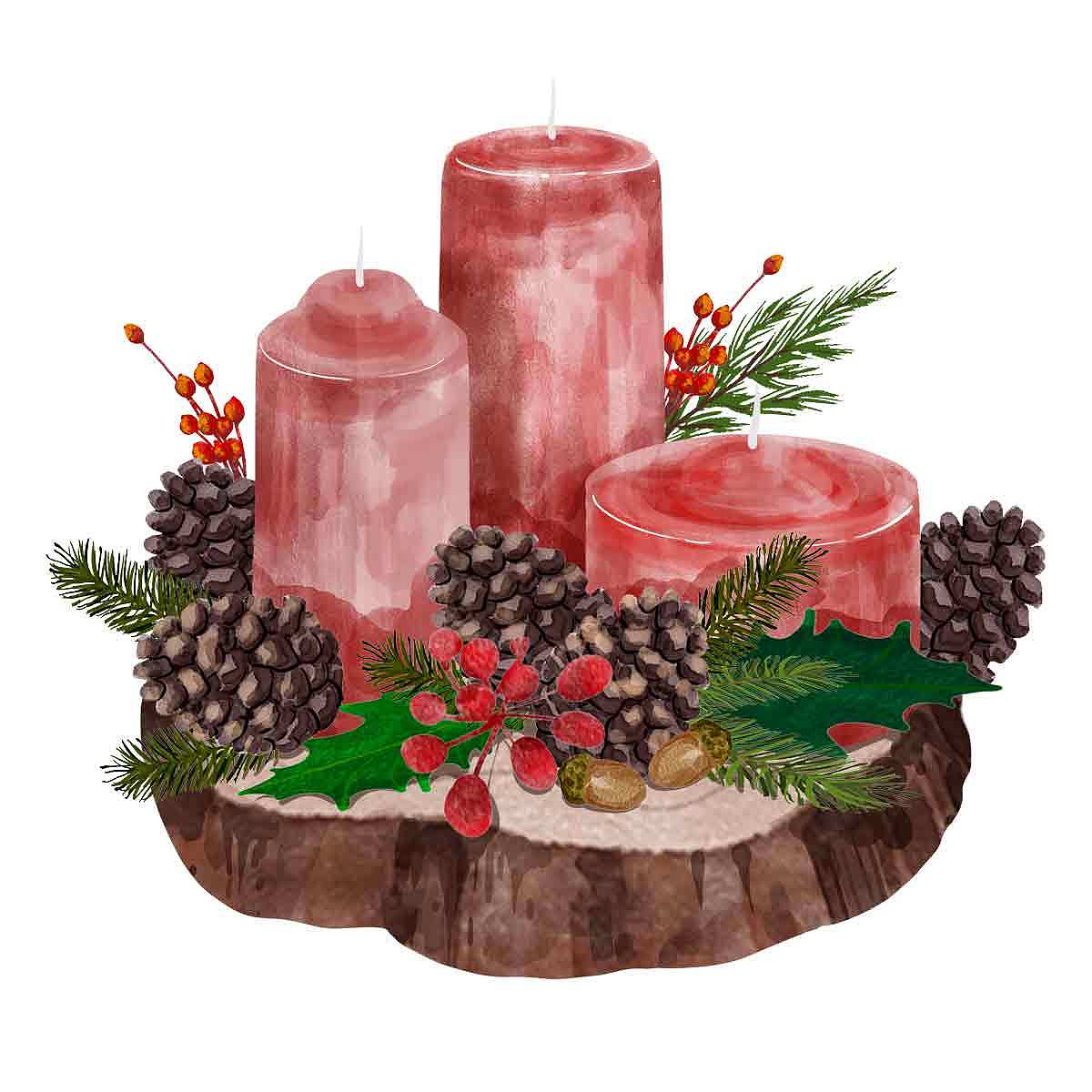 圣诞节装饰系列,手绘插画(原创作品,已授权勿商用)