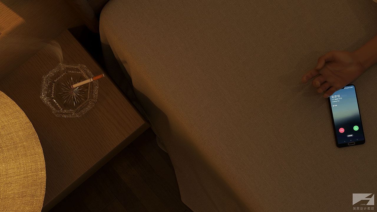 黄昏卧室效果图表现