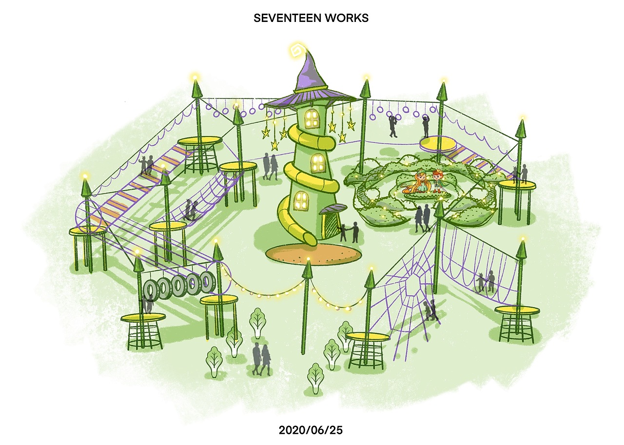 格林童话儿童乐园ip场景概念设计草图