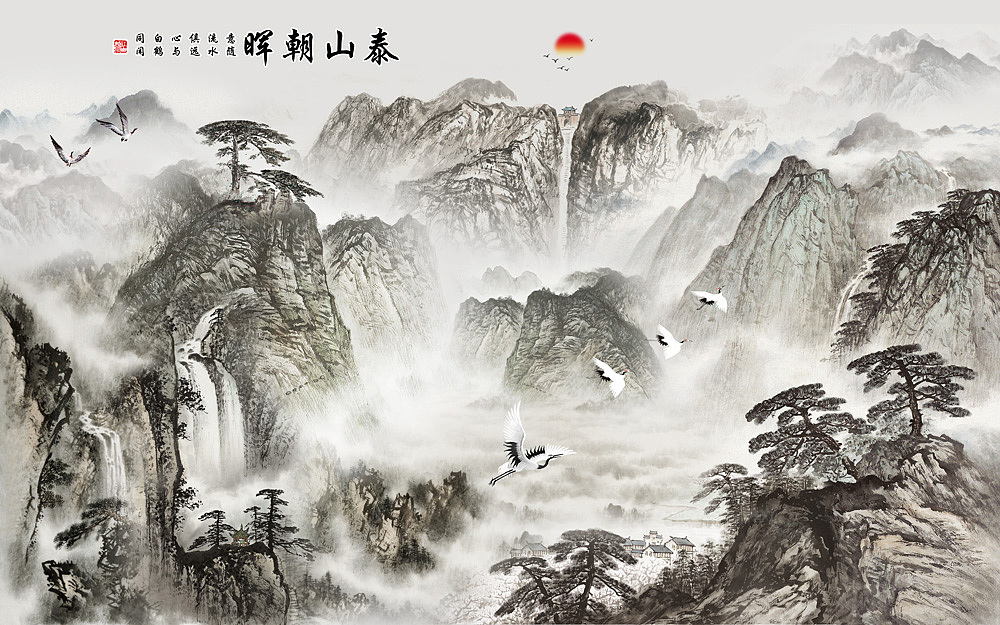 2022新山水（图ZMjc2NTU1MDc2） - 生活用品 - 站酷设计师新中式纱画图库原创素材 - 站酷ZCOOL