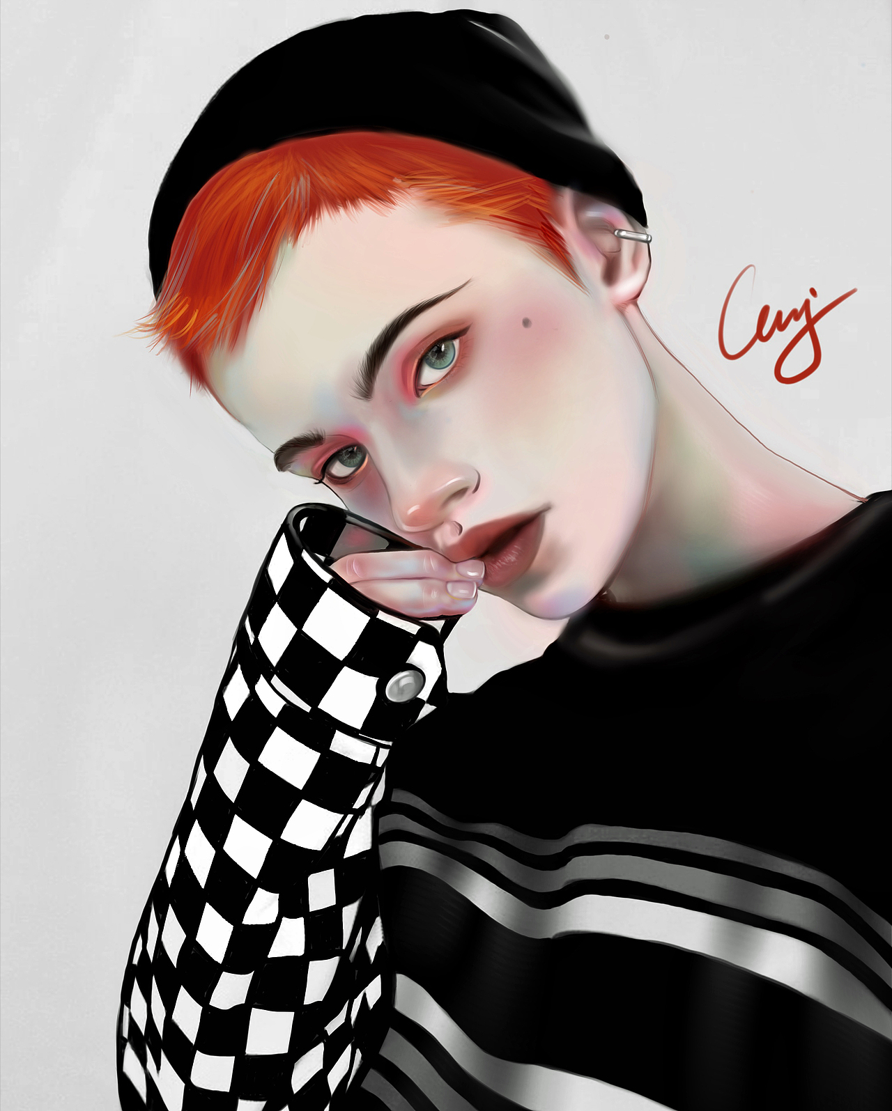 欧美风厚涂头像