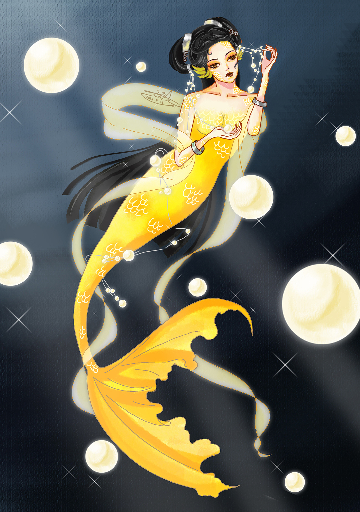 人鱼|插画|创作习作|小菘崧_原创作品-站酷zcool