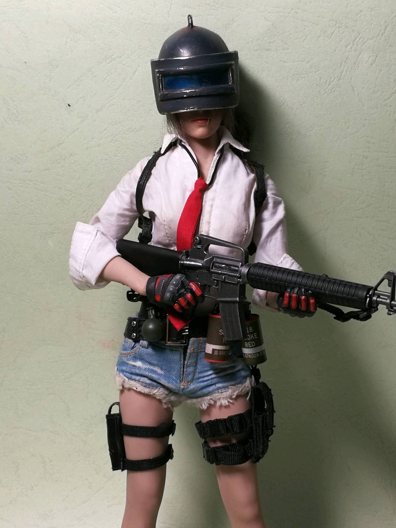 12寸可动兵人diy 吃鸡三级头