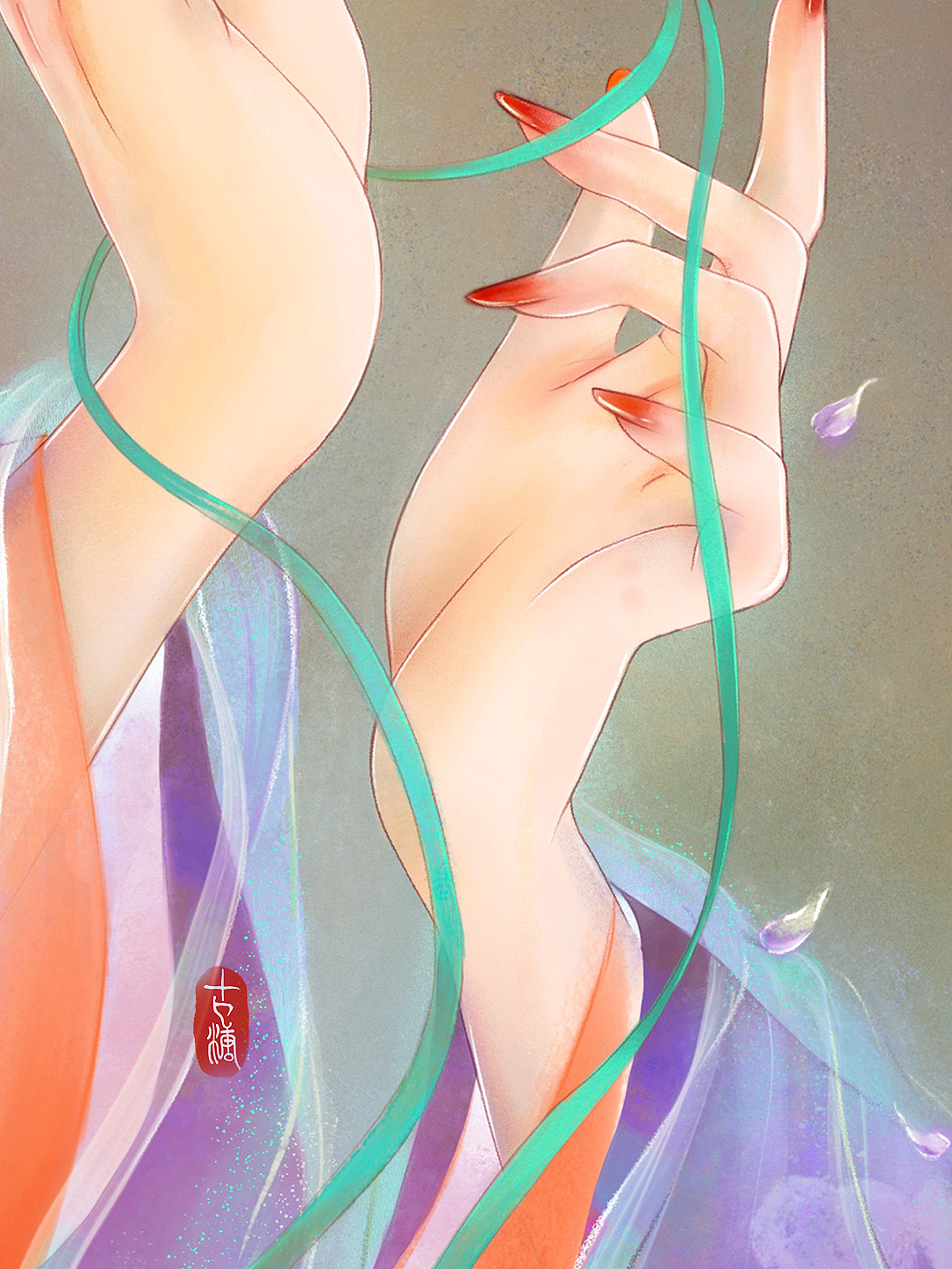 青絲漸綰玉搔頭，簪就三千繁華夢（圖ZMjY1NTQ3MjA0） - 藝術(shù)插畫 - 站酷設(shè)計師古糖_原創(chuàng)素材 - 站酷ZCOOL