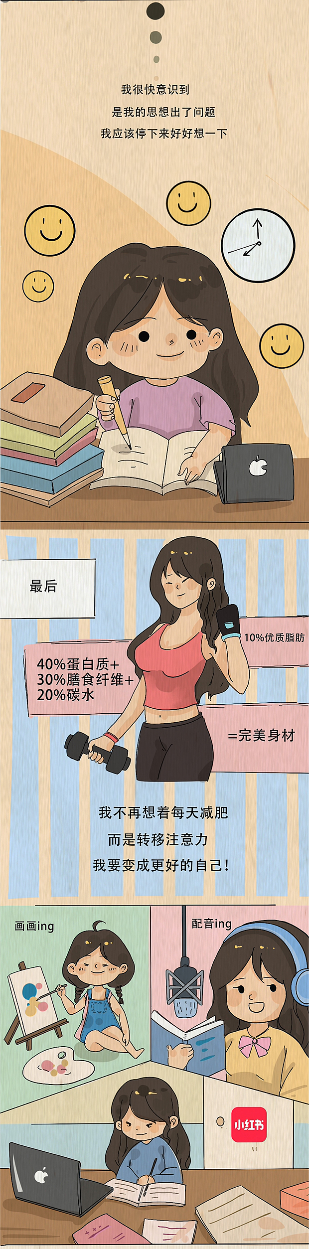 【条漫】吃饭真的会变瘦吗？（图ZMzM2MzIzNDAw） - 商业插画 - 站酷设计师花花花ll原创素材 - 站酷ZCOOL