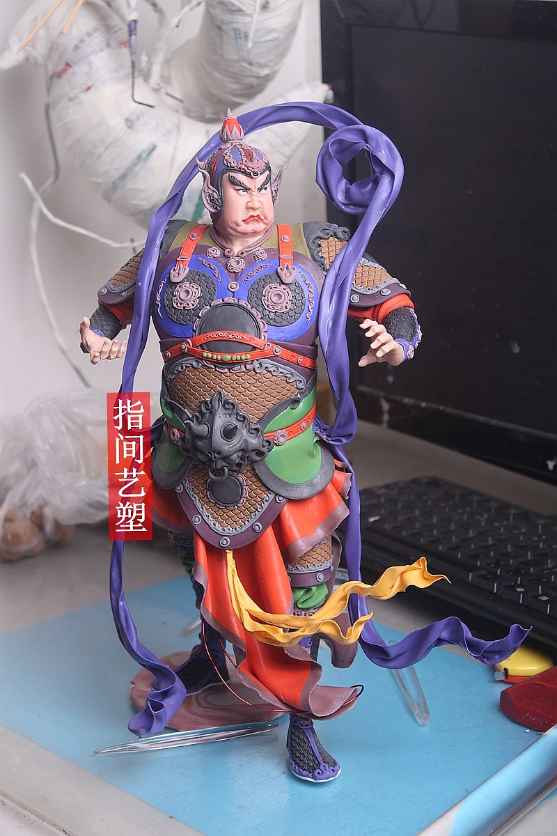 贺加贵面塑软陶(韦陀菩萨 )