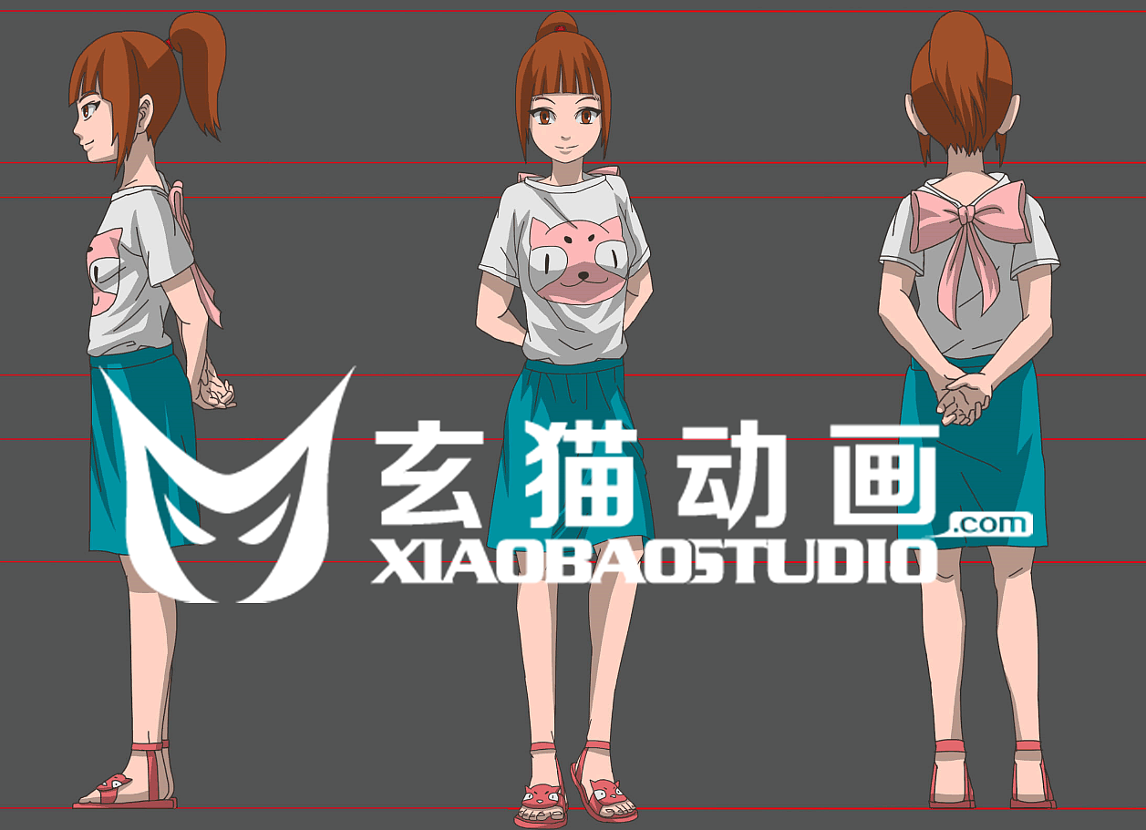 大电影精美人物设计草图绘画三视图五视图