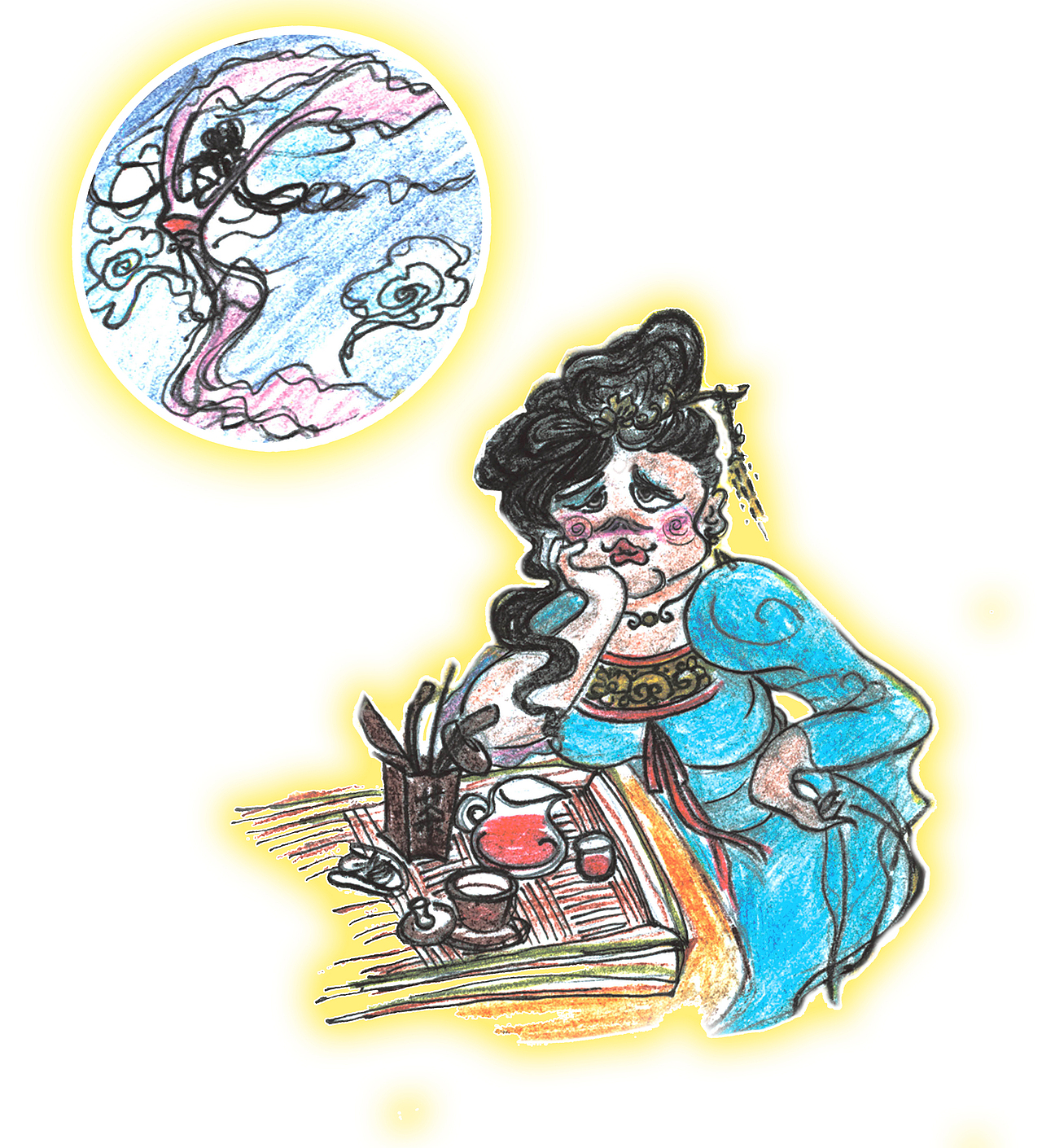 胖嫦娥喝普洱茶减肥(遥想当年老子傲人身姿,低头一杯普洱解腻)~~哈哈