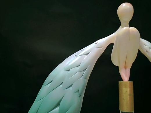 羽人(三)（个人主页-ZMzk0NTAyOTY=） - 雕塑 - 站酷设计师鸟人月玉石艺术原创素材 - 站酷ZCOOL