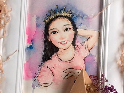 水彩卡通人像 可爱公主
