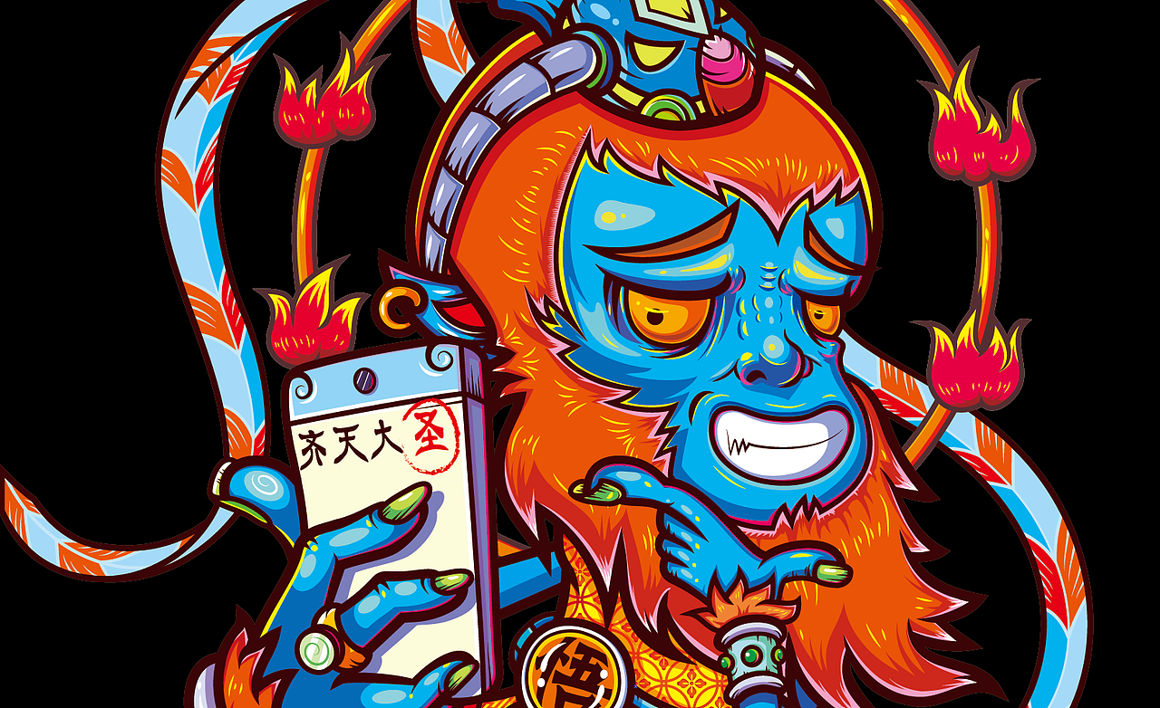 矢量画--悟空（图ZNTk3NzE1ODA=） - 商业插画 - 站酷设计师菠妞原创素材 - 站酷ZCOOL