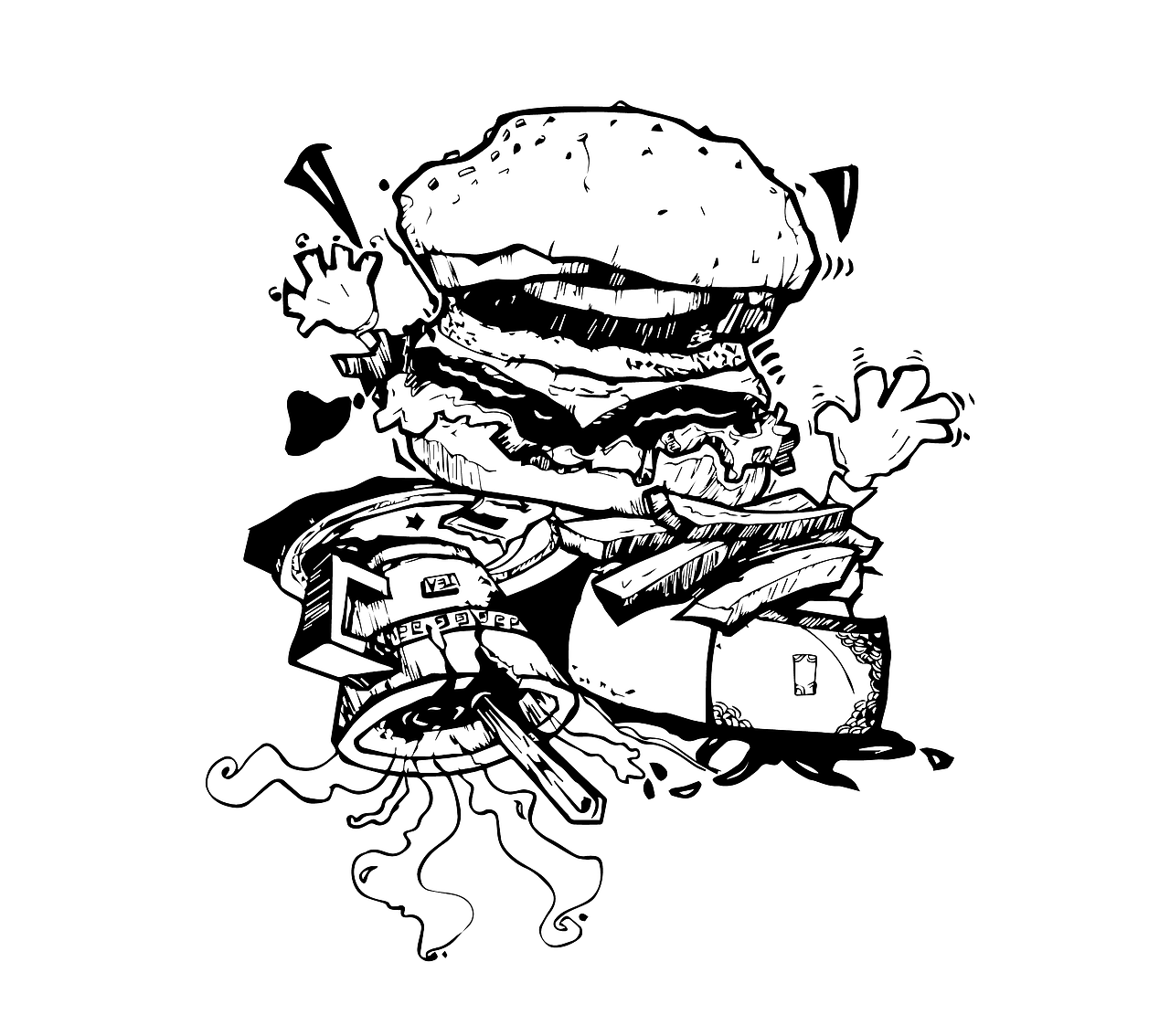 一波黑白装饰画