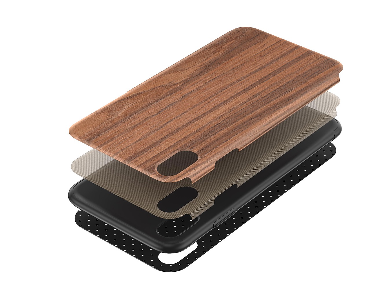 元素木纹壳 — 渲染效果