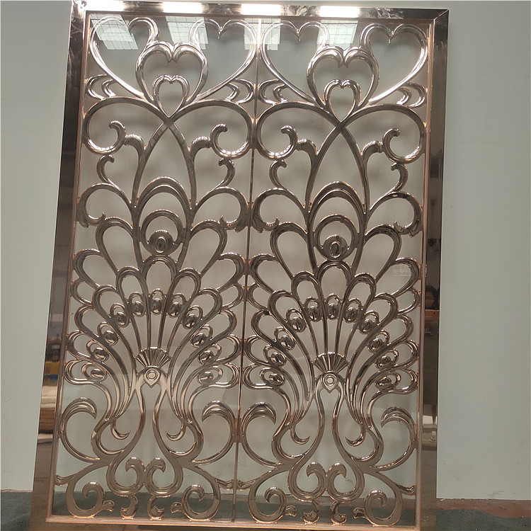 众钰玫瑰金铝板雕刻屏风 让人眼前一亮的别样装饰（图ZMjY2ODg4ODg0） - 其他 - 站酷设计师众钰屏风护栏原创素材 - 站酷ZCOOL