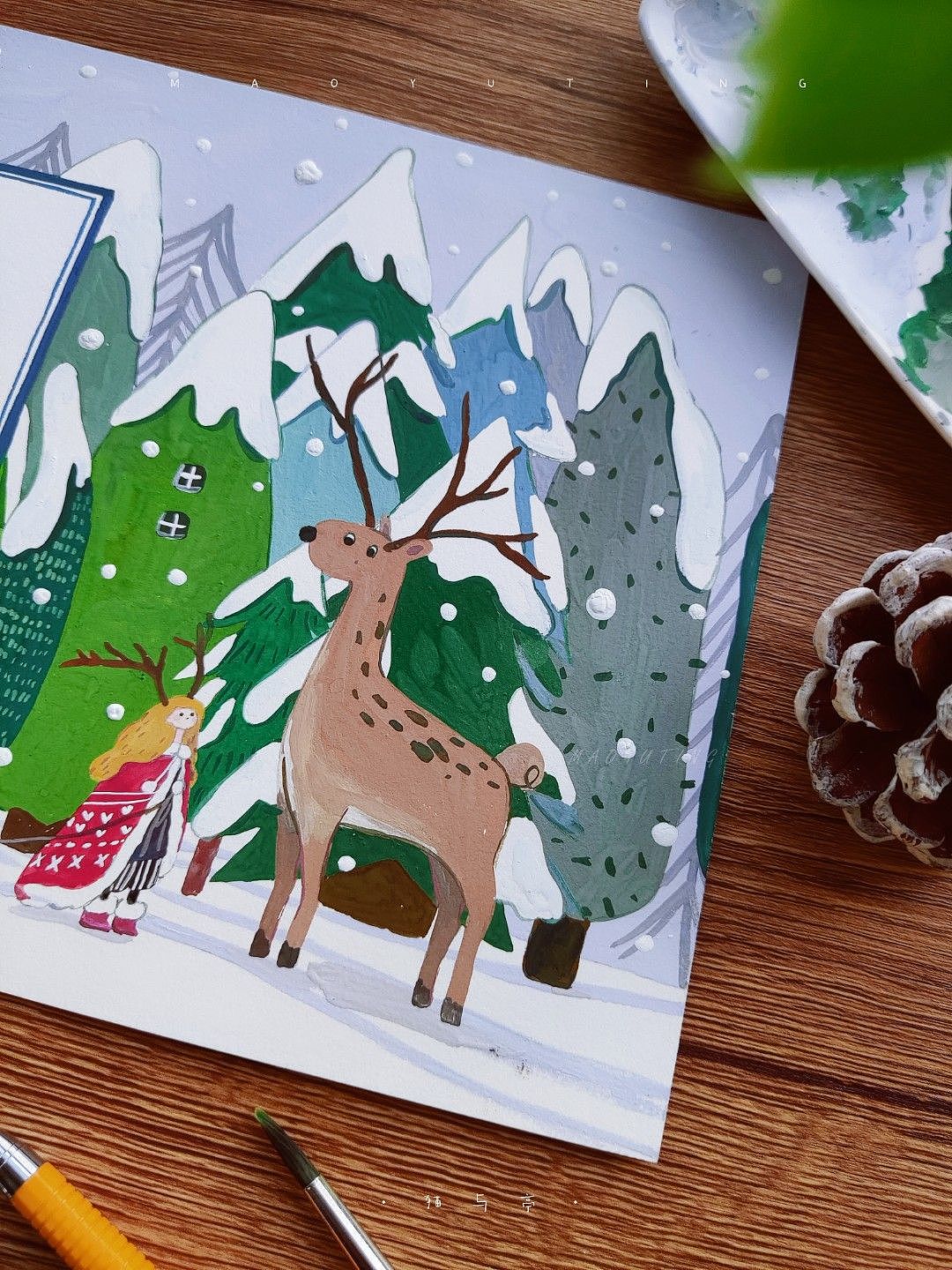 2023插画月历|不透明水彩（图ZMzMwNDg4MDky） - 创作习作 - 站酷设计师猫与亭原创素材 - 站酷ZCOOL