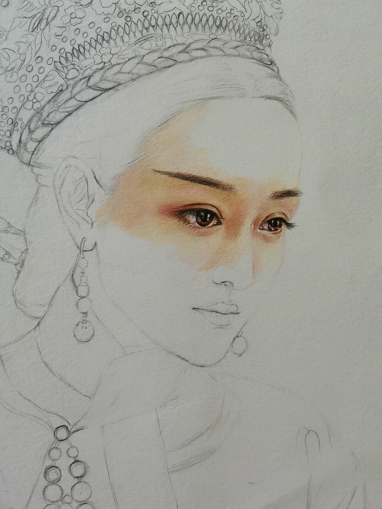 彩铅古装人物肖像