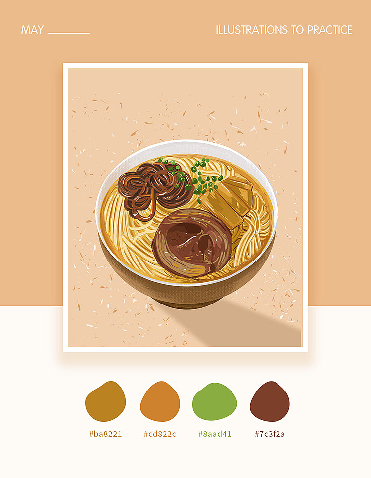 美食-面条插画打卡（图ZMjExNTY1Njgw） - 创作习作 - 站酷设计师半夜九更原创素材 - 站酷ZCOOL
