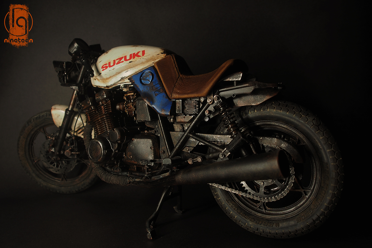 田宫1:6摩托模型 废土风铃木GSX1100S刀（图ZMjI1MTE0MTg4） - 手办/模玩 - 站酷设计师Nineteen_19原创素材 - 站酷ZCOOL