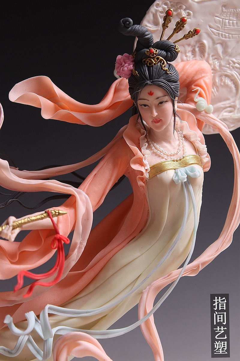 面塑（嫦娥奔月）（图ZOTAwNDQzNzI=） - 手办/模玩 - 站酷设计师贺加贵3D翻糖原创素材 - 站酷ZCOOL