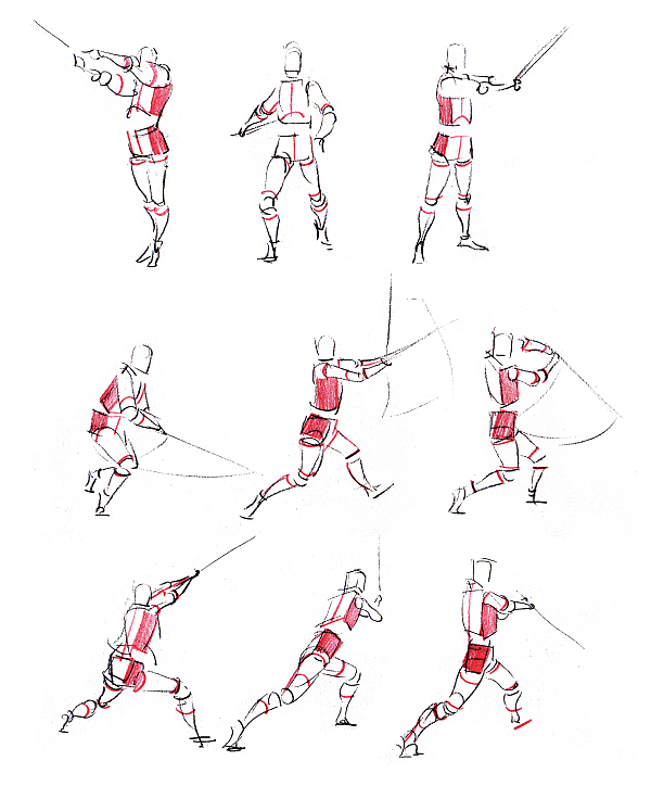 画画的春哥:日常除草之舞剑人体结构动态