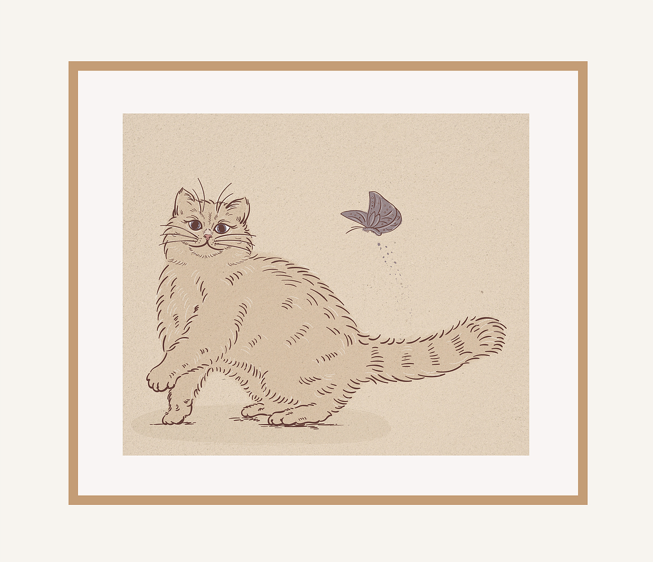 猫咪装饰画线稿