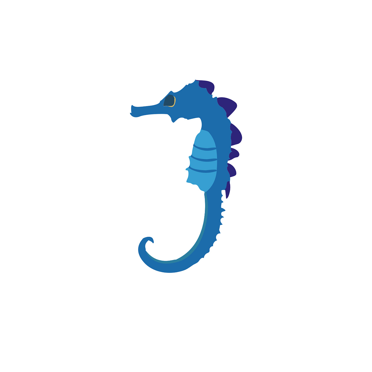 海马深海动物可爱海马卡通手绘【免抠元素PNG】-90设计网