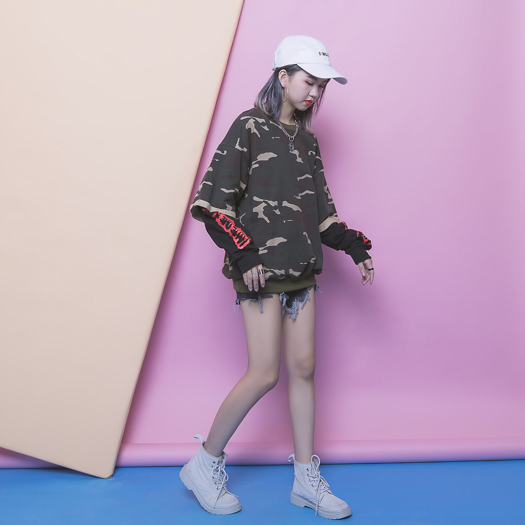 Hip hop BF迷彩卫衣