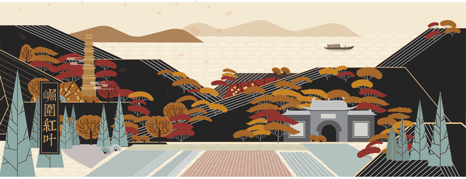 【城市地标】古晋阳八景系列版画风格插画（图ZMTk5ODQwNDMy） - 艺术插画 - 站酷设计师风语storm原创素材 - 站酷ZCOOL