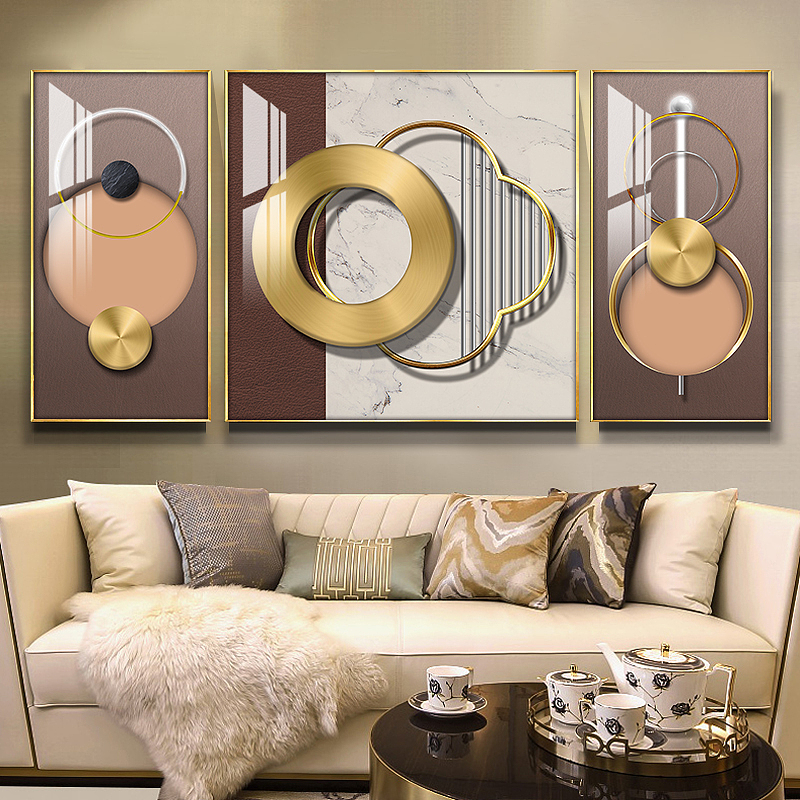 客厅三联画轻奢现代工装风