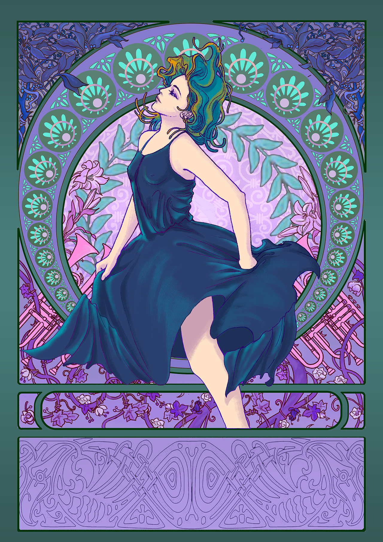 乐划锁屏 | 穆夏插画风格（图ZMjE3MTU5MTky） - 商业插画 - 站酷设计师两个G原创素材 - 站酷ZCOOL