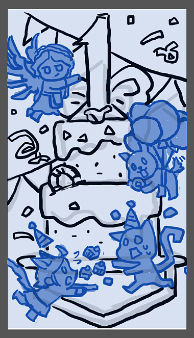 伊洛纳一周年贺图（图ZMjI1Nzg0MTky） - 商业插画 - 站酷设计师橙惹原创素材 - 站酷ZCOOL