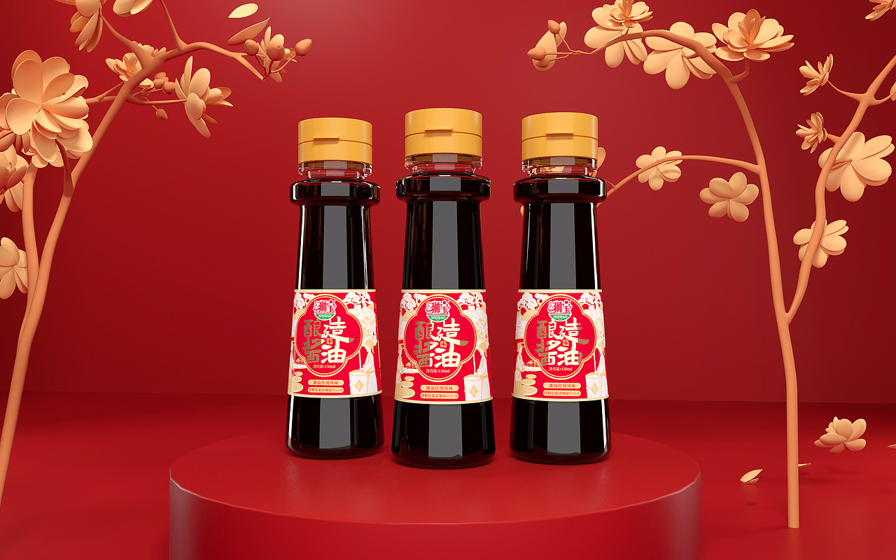 狮宝酱油包装（图ZMzE0NjAzMjIw） - 包装 - 站酷设计师普宁品牌包装原创素材 - 站酷ZCOOL