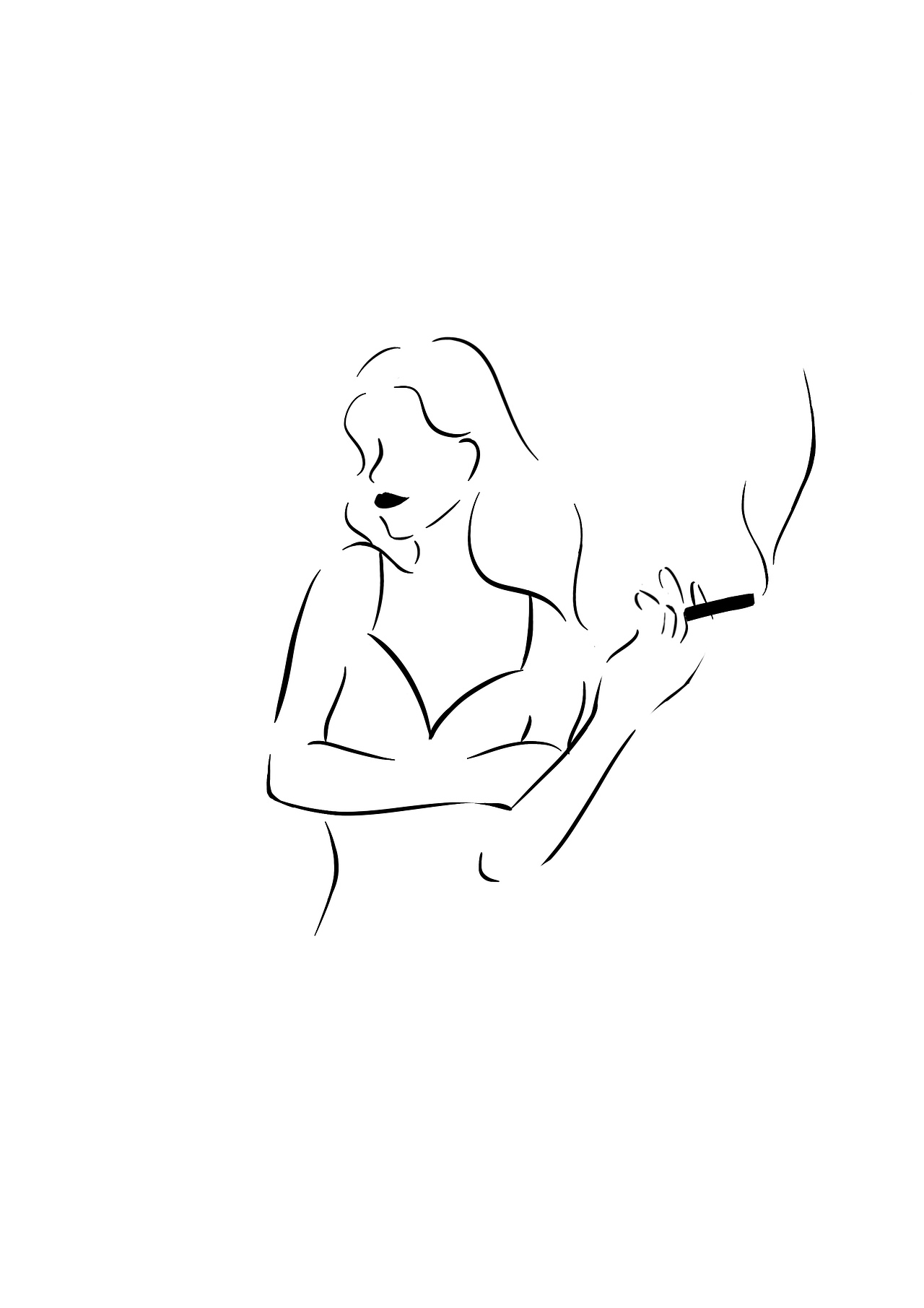 极简插画|画几个抽烟的美女姐姐