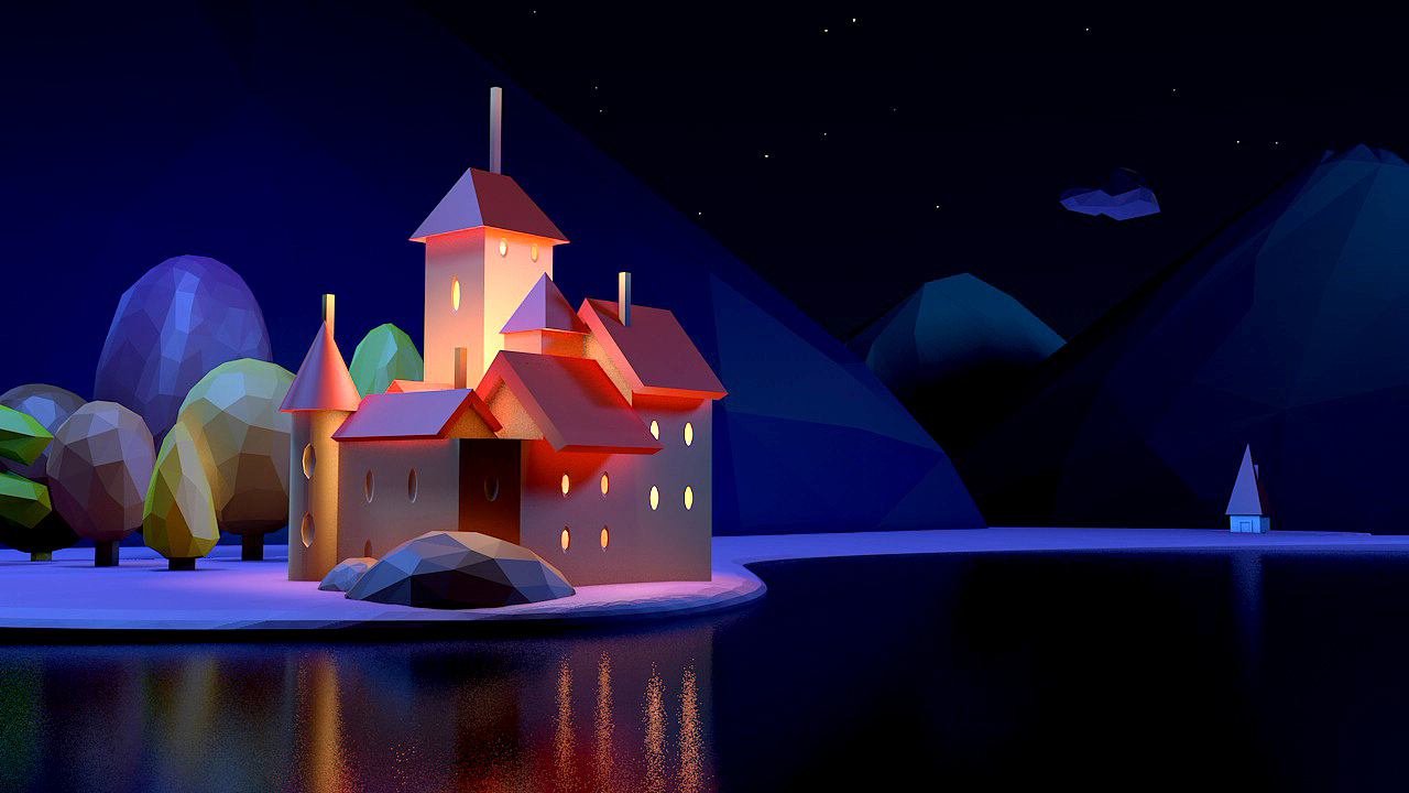 风景插画转C4D表现(一)（图ZMjIwMDMzNjg4） - 场景 - 站酷设计师青竹水一原创素材 - 站酷ZCOOL