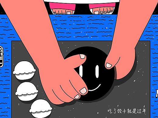 黑面人生过年回家系列插画