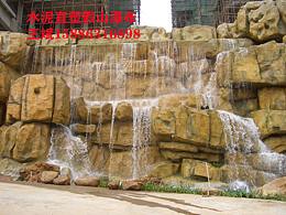 假山瀑景观施工，水泥直塑假山瀑布