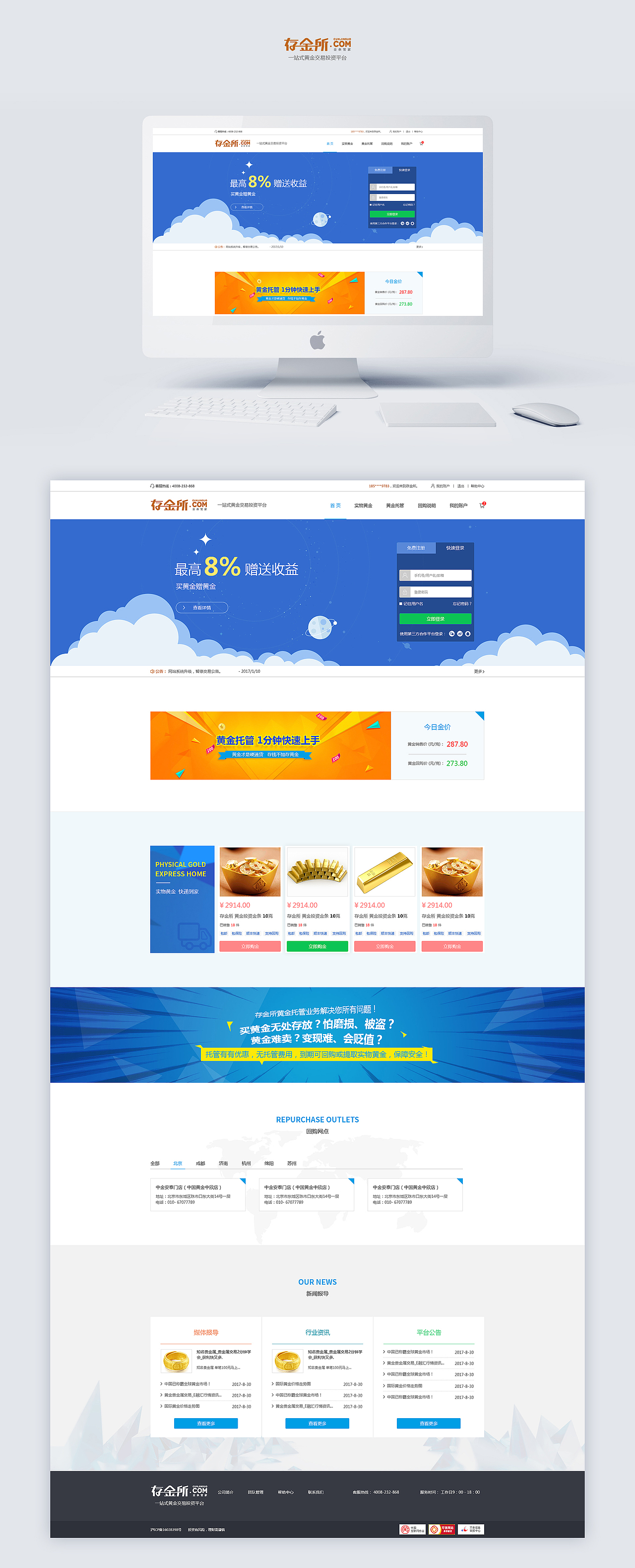 一整套黄金投资界面