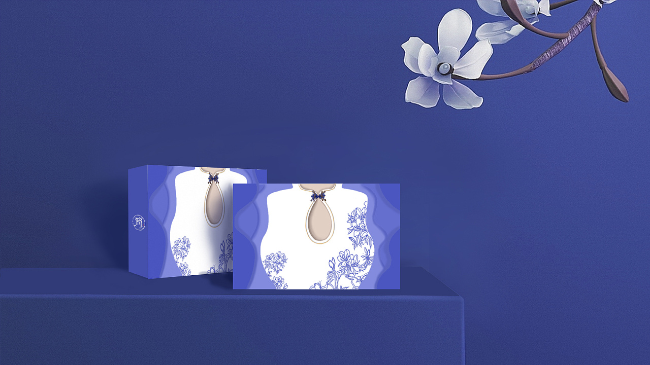 青花瓷文创口红礼盒包装设计|平面|包装|十三点日出 - 原创作品