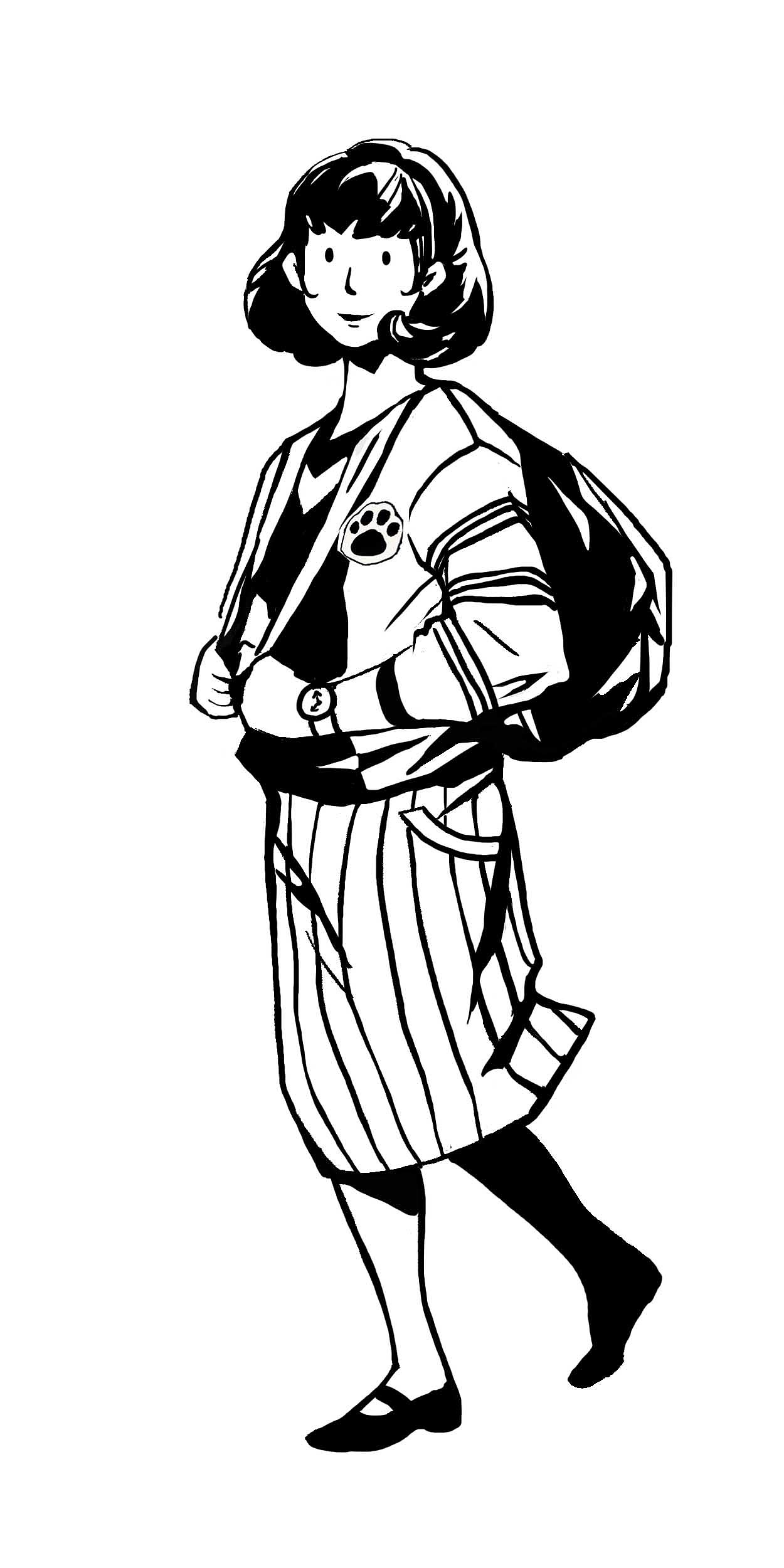 可爱黑白插画人物