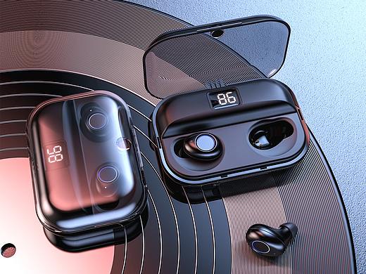 《蓝牙耳机产品渲染》