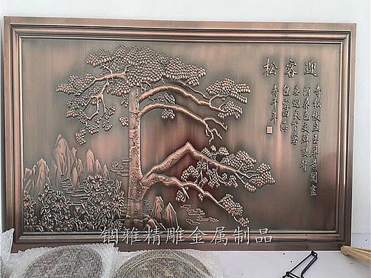 新中式铝板黄铜板雕刻屏风 铝雕仿铜屏风镂空花格