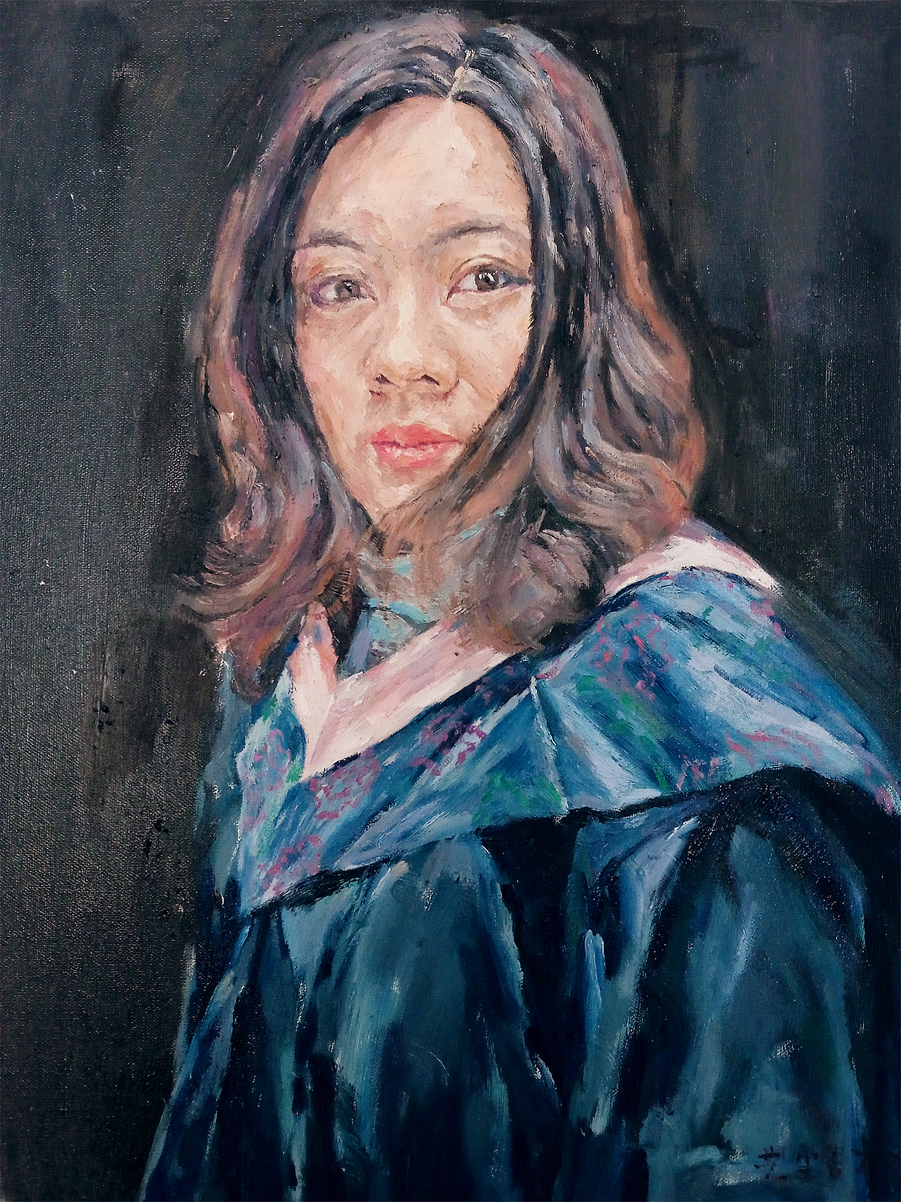 小花肖像 油画40*50