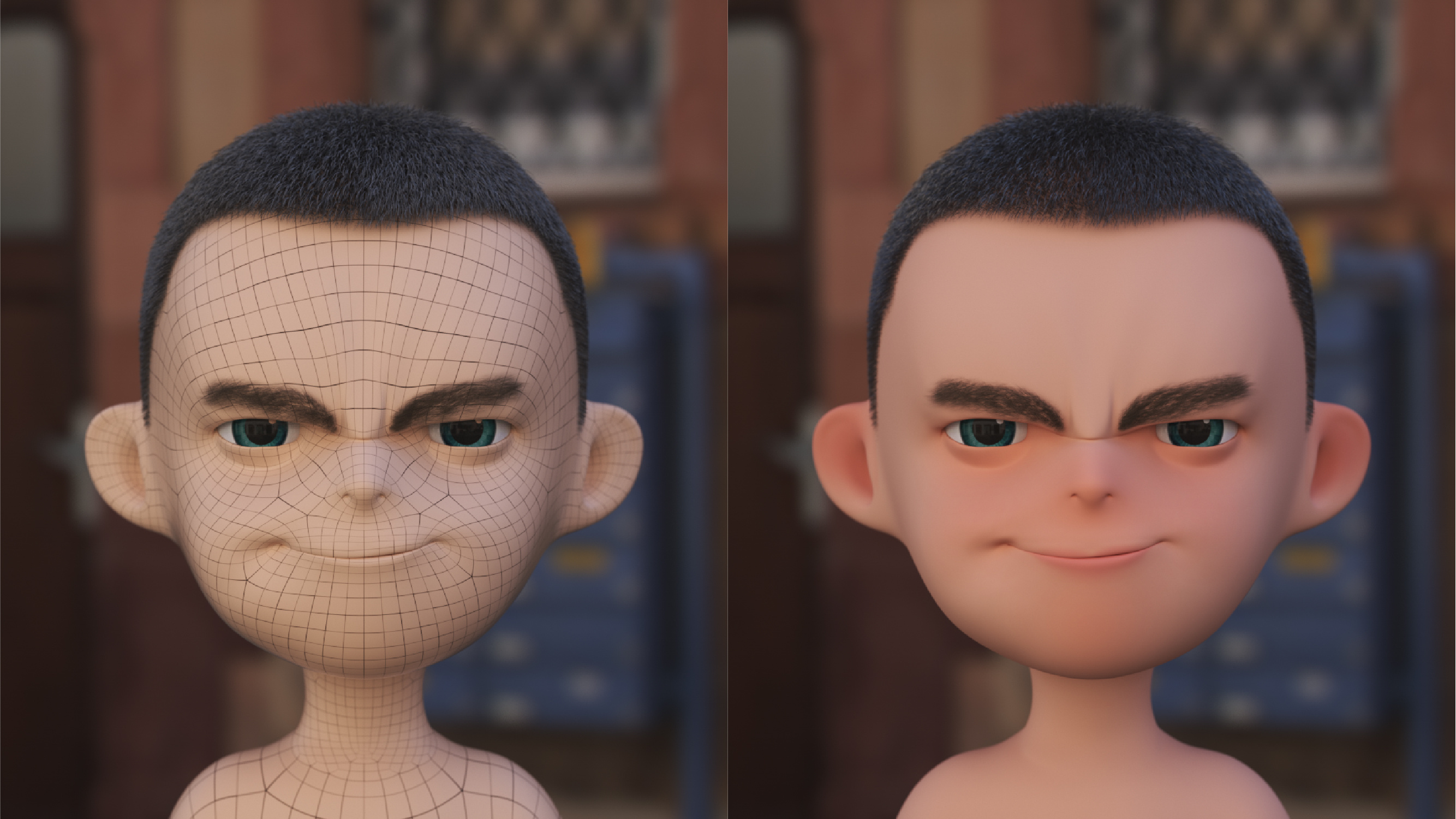 三维卡通人物建模绑定及渲染